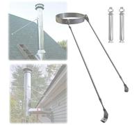 Support de fixation de cheminée Support de conduit de cheminée résistant aux intempéries, en acier inoxydable 304, pour conduit de poêle. Kit de support mural/plafond(Dia 7"(18cm))