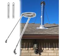 Support de fixation de cheminée Support de toit pour conduit de cheminée 15 cm, kit de passage conduit poêle travers toit avec 2 pieds rallongés, support fixation universel(260mm/10.3")