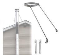 Support de fixation de cheminée Supports de cheminée et de conduit de poêle en acier inoxydable pour conduits, kit de supports de toit allongés pour une meilleure stabilité au vent(3 7/10in/95mm Dia)