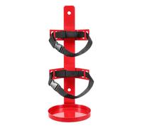 Support de Fixation en Fer pour Extincteur 2 à 4kg, Mural | Brunissage Anti-corrosion, Sangle à Ressort Réglable, Trous Prépercés, Matériel et Notice Inclus