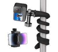 Support de fixation flexible en col de cygne pour appareil photo compatible avec GoPro Hero 11/10/9/8/7/Insta360 X3/X2 et autres caméras d'action, support de caméra torsadé sans outils, noir, 41,5 cm