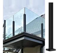 Support de fixation pour poteau de balustrade en verre extérieur noir 10/12 mm pour balcon, kit d'installation pour intérieur et extérieur, solution durable pour garde-corps