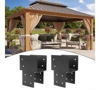 Support de fixation pour poteaux de colonne de tonnelle pour poteaux de 10,2 x 10,2 cm avec intérieur de 9,6 x 7,6 cm Assure une stabilité accrue des structures extérieures (1 pièce)