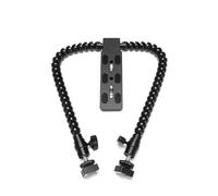 Support de flash flexible à double bras pour griffe porte-accessoire pour appareil photo macro