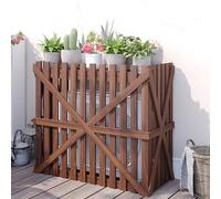 Support De Fleur Climatiseur, Couverture De Climatisation En Bois, Support De Fleurs Bois Massif Exterieur, Ventilation/Protection Solaire/Protection Contre La Pluie(Color:Brown,Size:105 * 50 * 95cm)