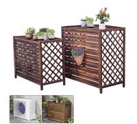Support De Fleur Climatiseur, Housse Protection Climatiseur Exterieur En Bois Massif, Climatiseur Bois Extérieures Cadre Décoratif, Cadre En Bois Anti-Corrosion De Stores(Size:90x35x75cm)