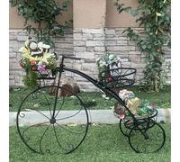Support de fleur en métal Unho, escalier de fleur en forme de bicyclette, support de pot de fleur, 3 niveaux, étagère à plantes pour jardin, balcon, intérieur, extérieur Spécifications :Style : europé