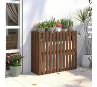 Support de Fleur Extérieur Climatisation Cadre Décoratif Écran de Clôture de Climatiseur en Bois Cache Climatiseur en Bois Massif Adaptée aux Jardins Balcons Murs Patios. (Color : Brown, Size : 105x