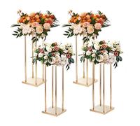 VEVOR 4PCS Support de Fleurs de Mariage 80 cm Porte-fleurs Métal Doré Centre de Table Mariage Vase Géométrique Stratifié Présentoir Floral pour Réception d'Événements, Décoration de Fête à la Maison