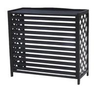 Support de fleurs en bois noir - Housse de climatiseur et bouclier d'insonorisation pour pompe à chaleur - Protection pour unité extérieure - Clôture (L x l x H) : 81 x 32 x 70 cm