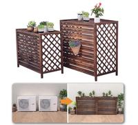 Support de fleurs for climatisation, couvercle de radiateur, planche de bois épaissie, couvercle de climatisation, clôture de climatiseur à persiennes for l'extérieur for cacher la climatisation (Col