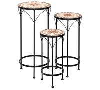 Support de Fleurs Mosaïque Table d’appoint extérieure Étagère à Fleurs Métal