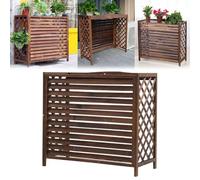Support de fleurs pour climatisation - Brise-vue extérieur - Grilles en bois massif pour climatiseurs et pompes à chaleur - Housse cachée autoportante