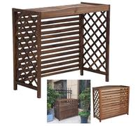 Support de fleurs pour climatisation - Brise-vue extérieur - Grilles en bois massif pour climatiseurs et pompes à chaleur - Housse cachée autoportante