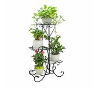 Support de fleurs Support d'étagère de jardinière en fer d'intérieur, support plante haut, d'affichage Pots fleurs métal, jardin extérieur, 4 niveaux
