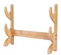 Support de flûte 12 x 3 x 9 présentoir en bambou naturel à 2 niveaux élégant présentoir de flûte stable organisateur pratique et beau présentoirs pour instrument musique couteau épée