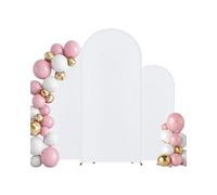 VEVOR Support de Fond Arche de Mariage, Lot de 3, Support Stable Métal, 1805 mm, 1500 mm, 1205 mm, avec Barre Transversale de Châssis Doré, Housse en Tissu, pour Anniversaire, Célébration, Cérémonie