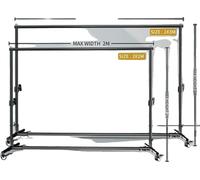 Support de fond, barre transversale réglable, construction légère en aluminium, Facile à tenir debout, 2000X3000