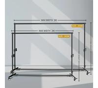 Support de fond de scène pour photographie avec 4 roulettes et pinces de fixation, 2x2M / 2x3M, pour studio photo, vert Just Backdrop Stand
