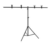 Support de fond en forme de T - Noir - 151 x 60 x (70 à 200) cm - Pour photographie et vidéographie - Stable et réglable en hauteur - Idéal pour le studio, les flux en direct et les événements