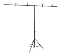 Support de Fond en Forme de T Noir 151x60x(70-200) cm Equipement Studio vidaXL
