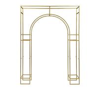 Support de fond en métal doré pour mariage, arche de mariage, tube portable pour anniversaires, fêtes, banquets, décorations de fête dansante 1,8 x 2,4 m