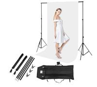 Support de fond photo professionnel avec base triangulaire et double barre transversale 3 x 0,8 à 2 m - Support de fond réglable pour système de fond - Photographie, vidéo, studio, décoration de fête