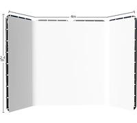 Support de fond photographique, 240x400cm mousseline unie, design peint à la main, 240x400cm blanc