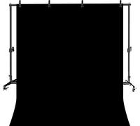 Support de fond pour photographie, hauteur et largeur réglables, construction métallique durable, Avec fond noir, 200x300cm
