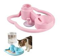 Support de fontaine à eau pour chat, fournitures automatiques anti-basculement pour animaux domestiques, distributeur de bouteille d'eau pour chat, distributeur d'eau pour chien, chaton, balcon (rose)