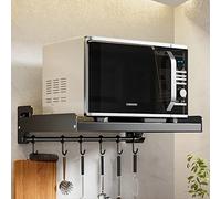 Support de four à micro-ondes Étagère de support de four électrique murale Étagère de support de four électrique durable Solution de stockage de cuisine peu encombrante (Color : Black-b, Size : 49cm/1