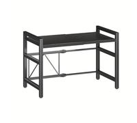 Support de four à micro-ondes extensible avec baguettes, support de planche à découper et 6 crochets, étagère réglable pour micro-ondes, ustensiles de cuisine, organisateur de comptoir pour