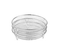 Support de friteuse à Air 3 couches, accessoire gril empilable en acier inoxydable, cuisinez plusieurs une seule fois(Circular)