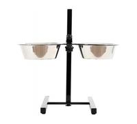 Support de gamelle - Animal Valley - Réglable - 2 écuelles inox - 1.6 L - Pour chien