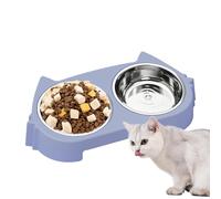 Support de gamelle pour chien - Station de support de gamelle amovible antidérapante - Mangeoire avec double gamelles en acier inoxydable - Pour garage, terrasse, cour, salle à manger, appartement