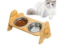 Support De Gamelle pour Chien Surélevé - Support De Gamelle Surélevé - Réglable en Hauteur Antidérapant en Bois pour Chiots Adulte Sénior Toutes Tailles Intérieur Extérieur