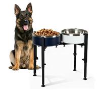 Support de gamelle surélevé pour chien avec 4 hauteurs réglables, support pour gamelle d'eau pour chiens de grande et moyenne taille, bol non inclus