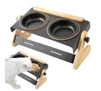 Support de gamelle surélevée pour chien, 4 gamelles surélevées réglables en hauteur avec gamelles d'alimentation lente pour chiens, idéal pour la maison, le camping et les voyages, 41,5 x 20 x 15,5 cm