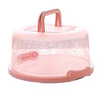 Support de Gâteau de 25,4 Cm, Boîte à Gâteau Portable avec Poignée de Couvercle pour Transport de Tartes, Noix, Cupcake aux fruits. (Rose)