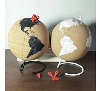 Support de Globe en liège, bricolage créatif, décor de bureau, ornement de Globe, panneau d'affichage Unique, bois souple, terre, cadeau de commémoration de voyage noir