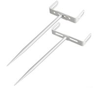 Support de Gouttière Réglable Fer 2-5 Po White Anti-Tempête U-Shape | Installation par piquet pour sol Armature blanche antirouille Pour pelouse cour extérieur Maintient stable