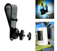 Support de gouttière rigide pour caméra de sécurité - Facile à installer, sans perçage, sans rouille, support de joint fileté 6,35 mm (1 paquet, noir) - Compatible avec caméra Ring Stick Up Blink