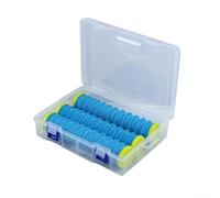 Support de guide de ligne de pêche à 12 fentes avec bobine pour la préparation des bas de ligne, enrouleurs en EVA et boîte de rangement transparente en polypropylène (3-bleu)