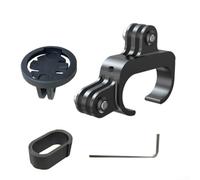 Support de guidon de vélo de route, alliage d'aluminium 75 x 51 x 15 mm, pour ordinateur de vélo Garmin et caméras d'action 6,35 mm, installation sécurisée de ceinture en caoutchouc, cyclistes (kit
