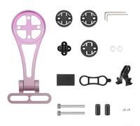 Support de guidon réglable pour ordinateur de vélo, pour Garmin BRYTON, pour WAHOO Action, caméras d'action, rotation à 180 degrés, support de guidon en alliage d'aluminium avec kit d'adaptateur (rose