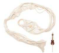 Support de Guitare Macramé Beige en Coton, Suspendu Mural