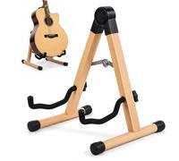 Support de Guitare Pliable en A, Pied de Guitare, Support Guitare en Bois avec Caoutchouc Antidérapant et Bras en Mousse Souple, Support Pliable en A pour Guitares Acoustiques, Électriques et Basses