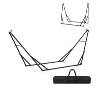Outsunny Support de Hamac 290 cm, Cadre de Hamac en Acier Pliable, Portable et Réglable avec Sac de Transport, Capacité de 120 kg, Noir