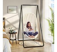 Support de Hamac Portable Pour Chaise Balançoire, Cadre Robuste Pour Intérieur ou Extérieur, Facile à Assembler et à Ranger (Chaise Non Incluse) Noir