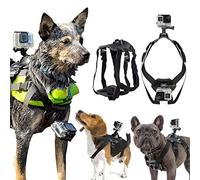 Support De Harnais pour Chien Gopro, Harnais pour Chien Souple Et Réglable pour Chiens De Grande, Moyenne Et Petite Taille pour La Fixation De La Poitrine Et du Dos Convient À Tous Les Modèles